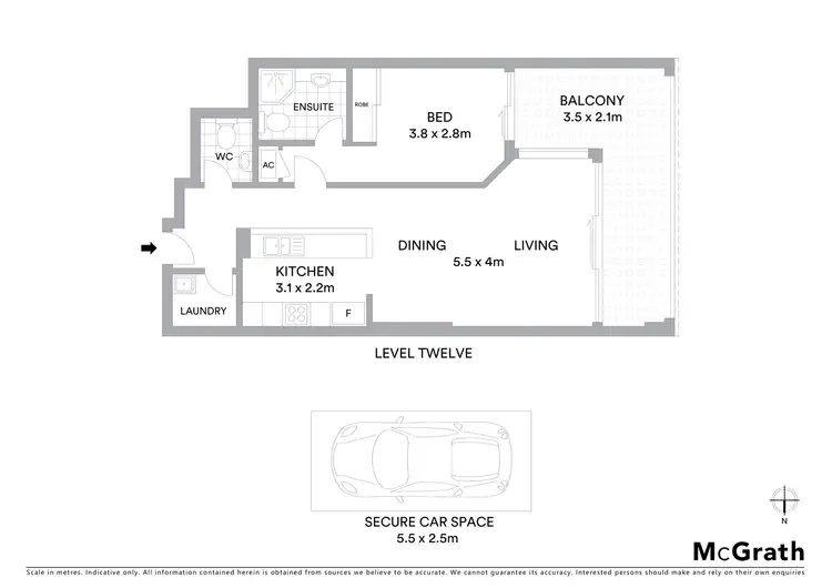 Floorplan of Homely apartment listing, 1202/12 Glen Street, Milsons Point NSW 2061
