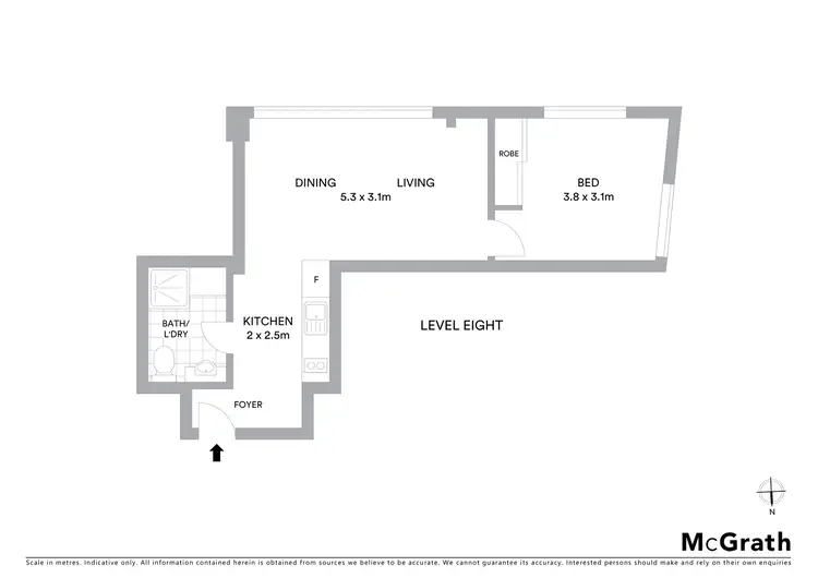 Floorplan of Homely apartment listing, 807/38 Bridge Street, Sydney NSW 2000