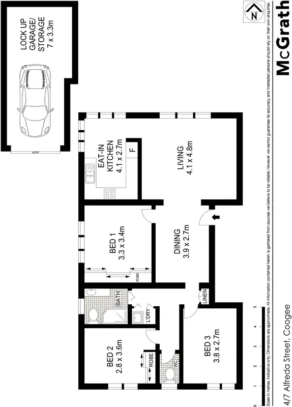 Floorplan of Homely apartment listing, 4/7 Alfreda Street, Coogee NSW 2034
