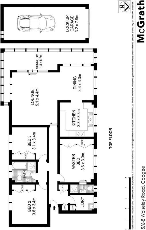 Floorplan of Homely apartment listing, 5/6 Wolseley Road, Coogee NSW 2034