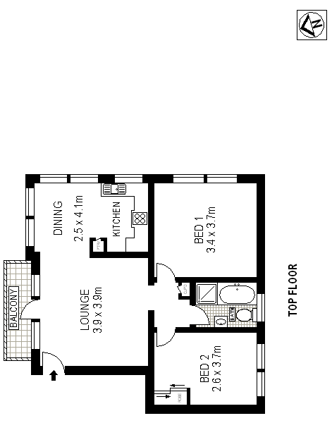 Floorplan of Homely apartment listing, 7/3 Dundas Street, Coogee NSW 2034