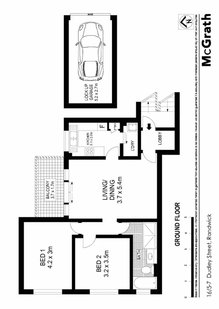 Floorplan of Homely apartment listing, 16/5 Dudley Street, Randwick NSW 2031