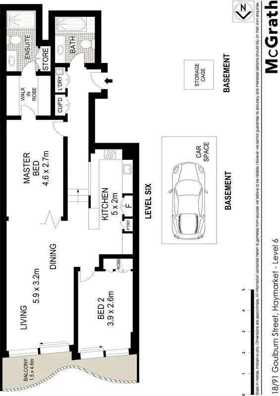 Floorplan of Homely apartment listing, 18/91 Goulburn Street, Haymarket NSW 2000