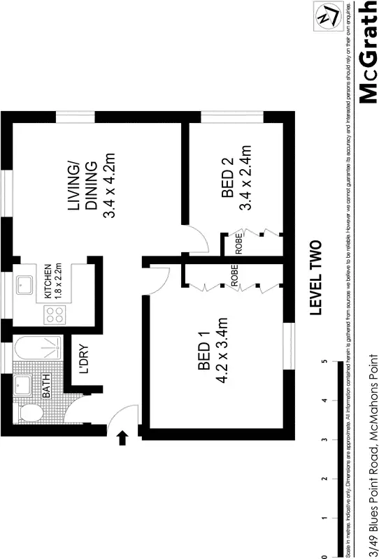 Floorplan of Homely apartment listing, 3/49 Blues Point Road, Mcmahons Point NSW 2060