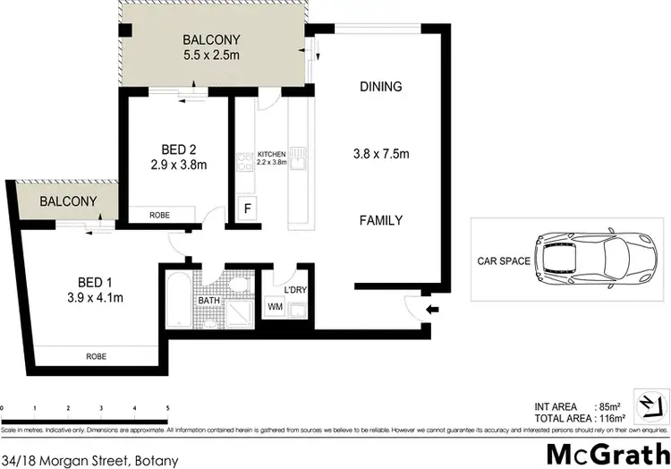 Floorplan of Homely apartment listing, 34/18 Morgan Street, Botany NSW 2019