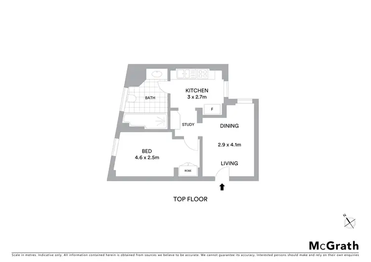 Floorplan of Homely apartment listing, 605/221 Darlinghurst Road, Darlinghurst NSW 2010