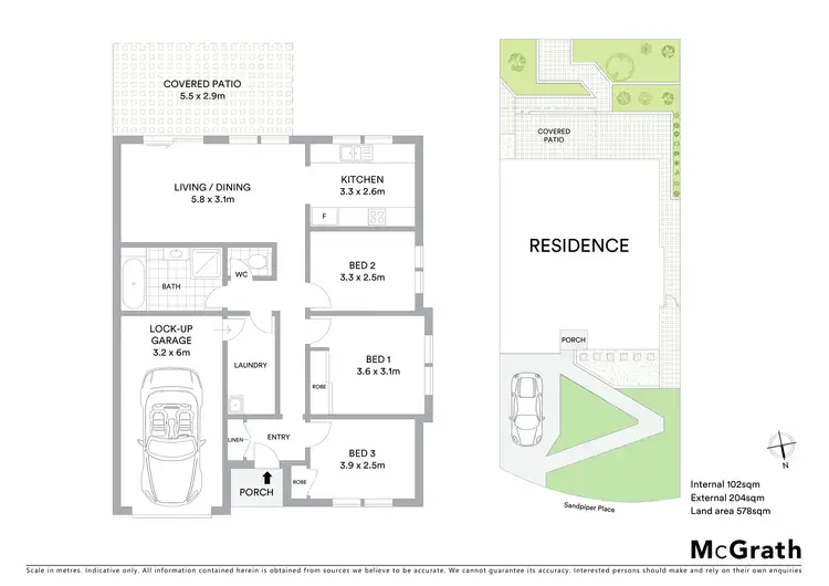 Floorplan of Homely semi-detached listing, 2/15 Sandpiper Place, Green Point NSW 2251