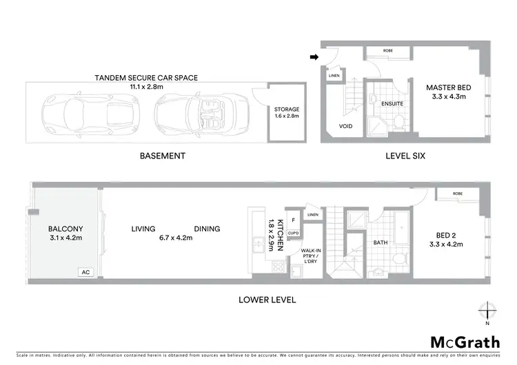 Floorplan of Homely apartment listing, Building F, Level 6, 301/635 Gardeners Road, Mascot NSW 2020