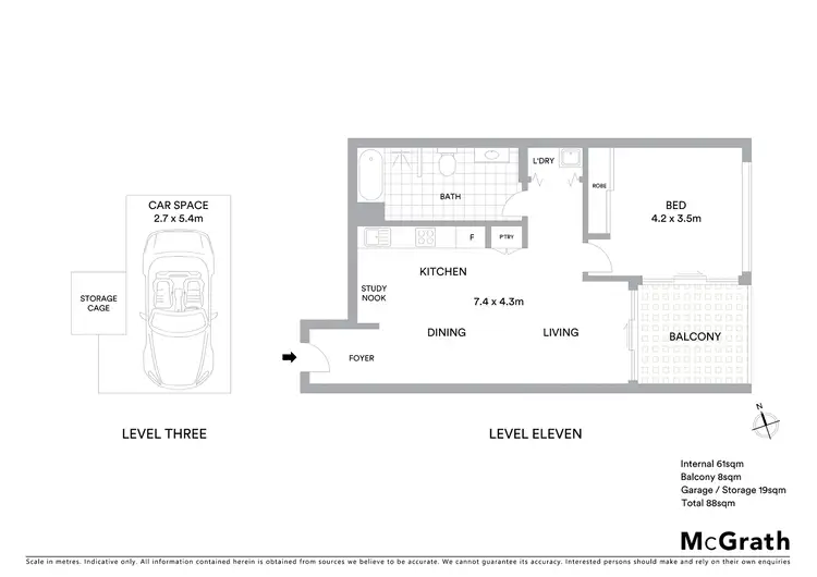 Floorplan of Homely apartment listing, 1106B/5 Pope Street, Ryde NSW 2112