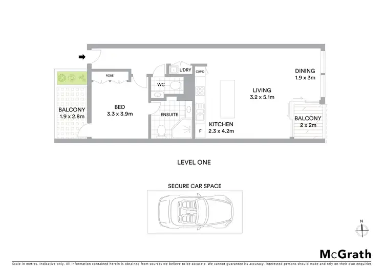 Floorplan of Homely unit listing, 8/510 Miller Street, Cammeray NSW 2062