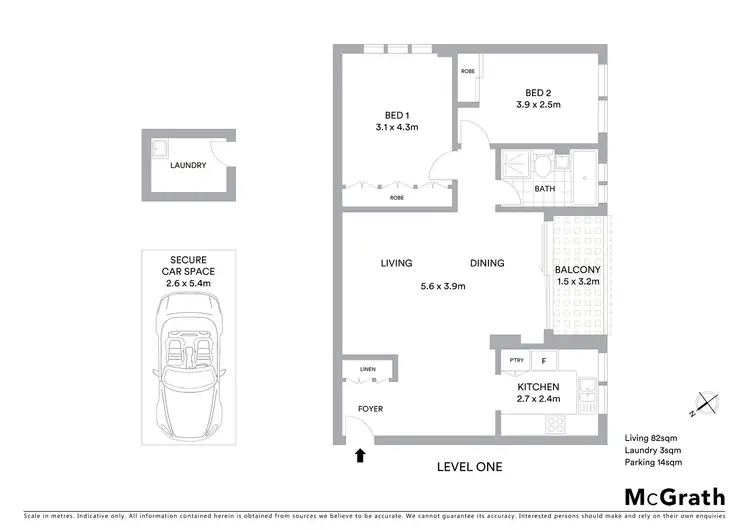 Floorplan of Homely apartment listing, 1B/74 Prince Street, Mosman NSW 2088
