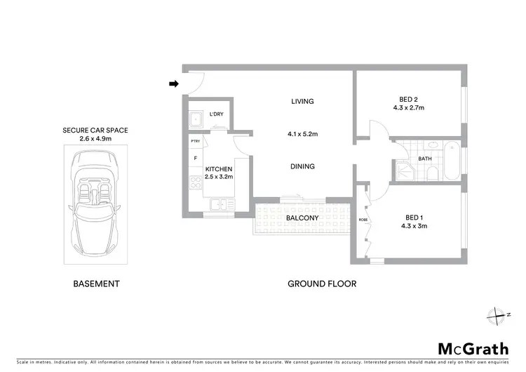 Floorplan of Homely unit listing, 3/37 Rosalind Street, Cammeray NSW 2062