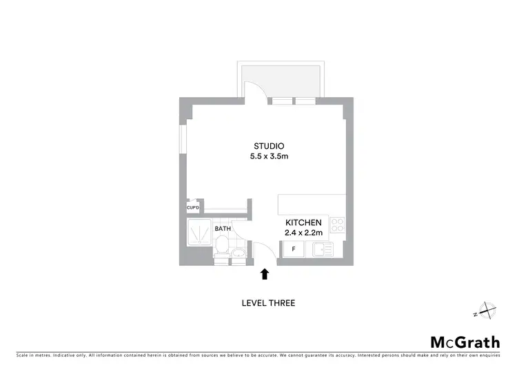 Floorplan of Homely studio listing, 17/20 Carabella Street, Kirribilli NSW 2061