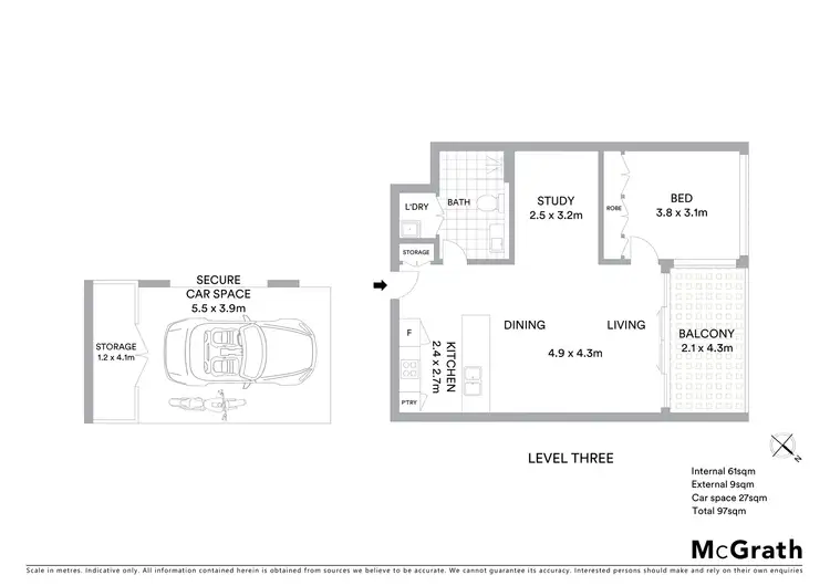 Floorplan of Homely apartment listing, 308/2 Saunders Close, Macquarie Park NSW 2113