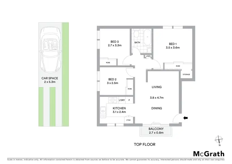 Floorplan of Homely apartment listing, 5/16 Flint Street, Hillsdale NSW 2036