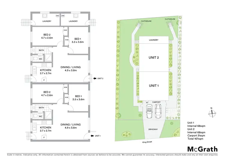Floorplan of Homely semi-detached listing, 1 & 2/69 King Street, Buderim QLD 4556
