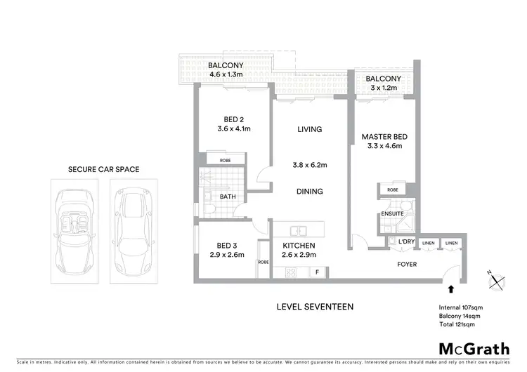 Floorplan of Homely apartment listing, 1708/26 Cambridge Street, Epping NSW 2121