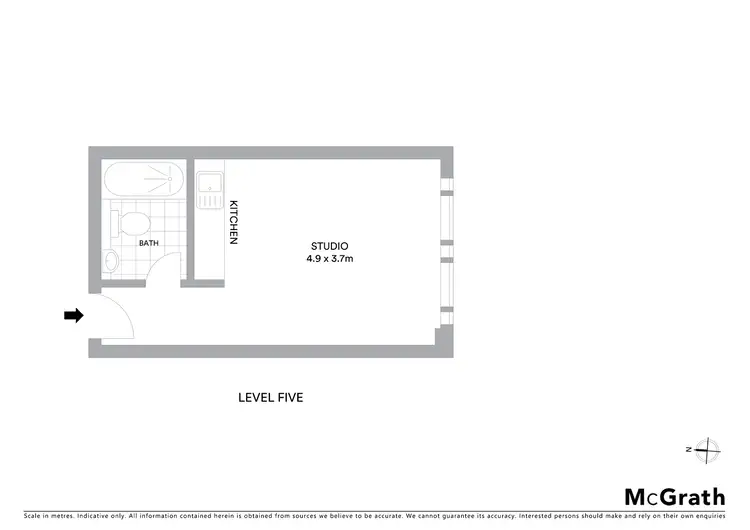 Floorplan of Homely studio listing, 514/88 King Street, Newtown NSW 2042