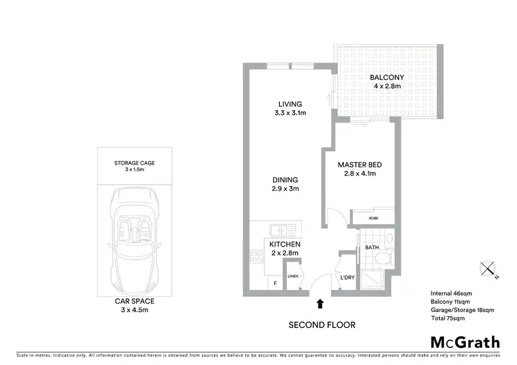 Floorplan of Homely apartment listing, 142/61 John Gorton Drive, Wright ACT 2611