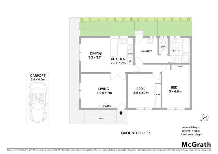 Floorplan of Homely unit listing, 1/450 Ryrie Street, East Geelong VIC 3219