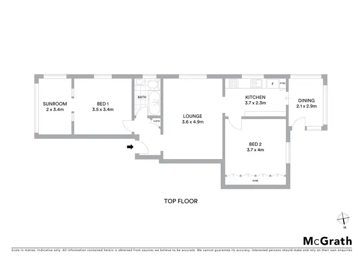 Floorplan of Homely apartment listing, 3/100 Fern Street, Randwick NSW 2031