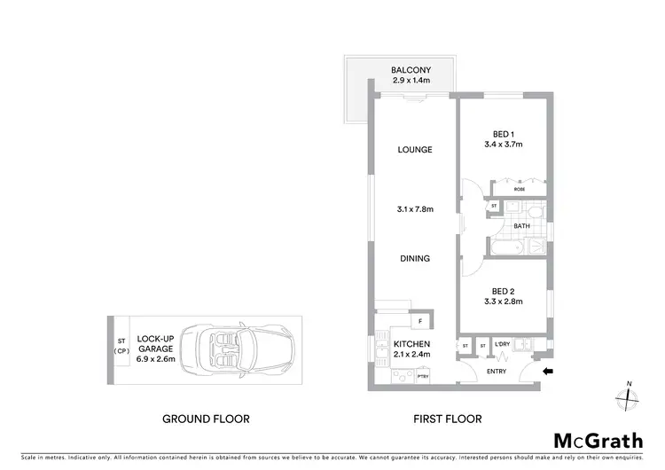 Floorplan of Homely unit listing, 3/64 Railway Street, Merewether NSW 2291