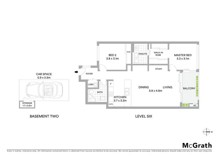 Floorplan of Homely apartment listing, 602/51 Chandos Street, St Leonards NSW 2065