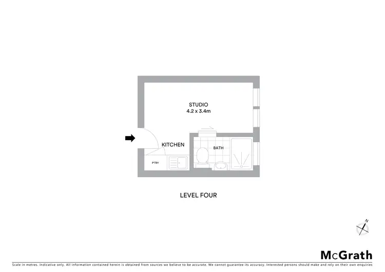 Floorplan of Homely studio listing, 404/2B Mona Road, Darling Point NSW 2027