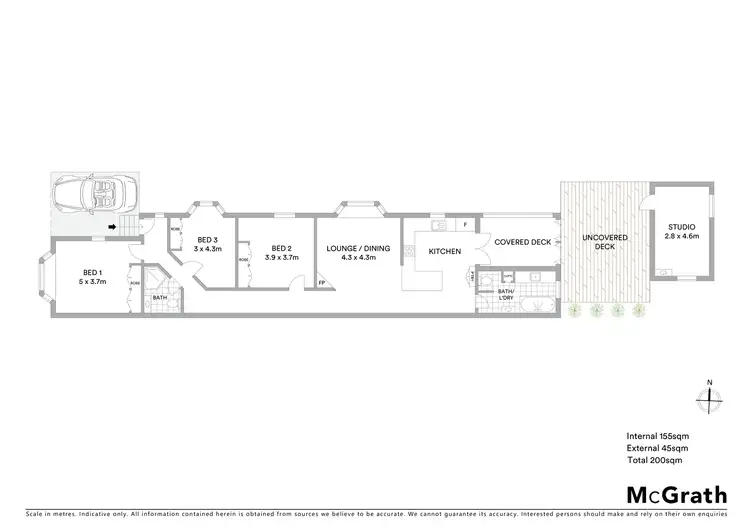 Floorplan of Homely townhouse listing, 1/47 Winchester Street, Hamilton QLD 4007