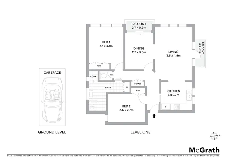 Floorplan of Homely apartment listing, 3/435 St Kilda Street, Elwood VIC 3184