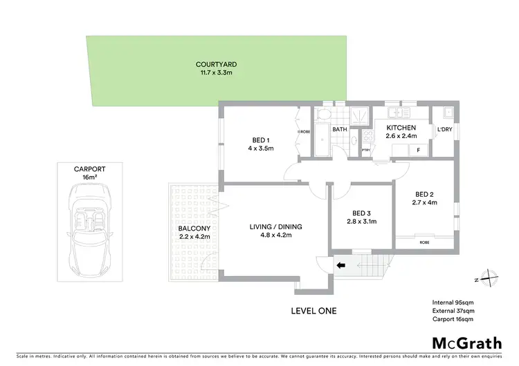 Floorplan of Homely semi-detached listing, 2/72B West Street, Balgowlah NSW 2093