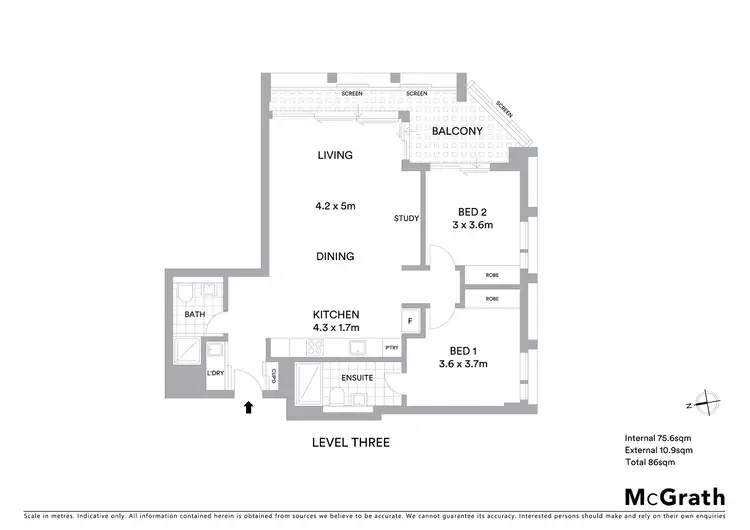 Floorplan of Homely apartment listing, 302/21 Belgrave Street, Manly NSW 2095