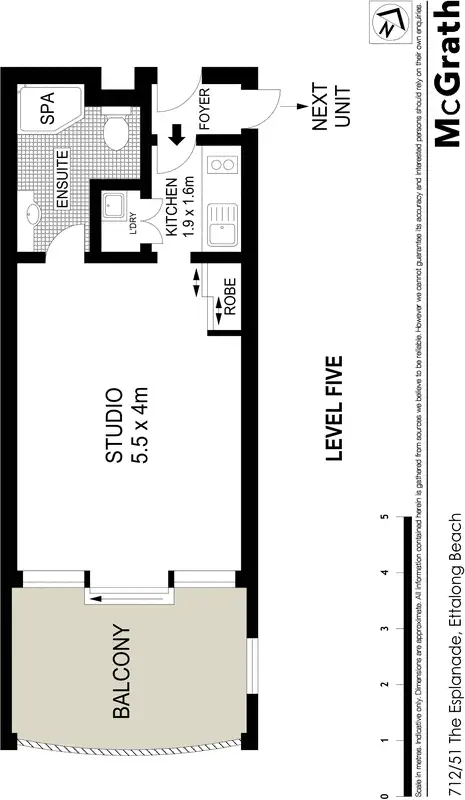 Floorplan of Homely studio listing, 712/51 The Esplanade, Ettalong Beach NSW 2257
