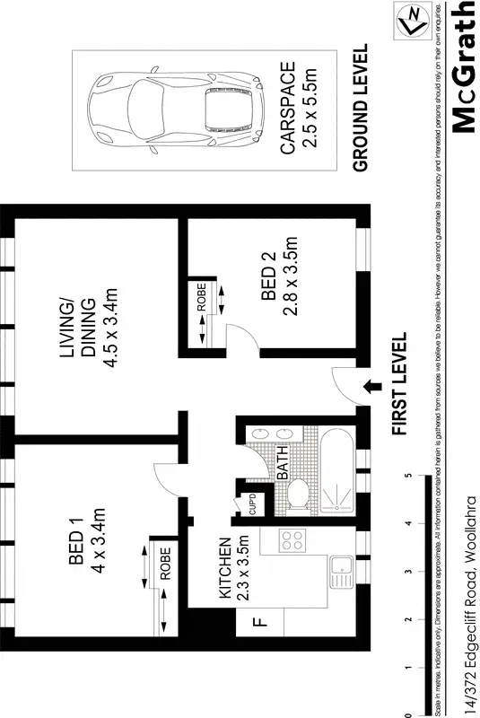 Floorplan of Homely apartment listing, 14/372 Edgecliff Road, Woollahra NSW 2025