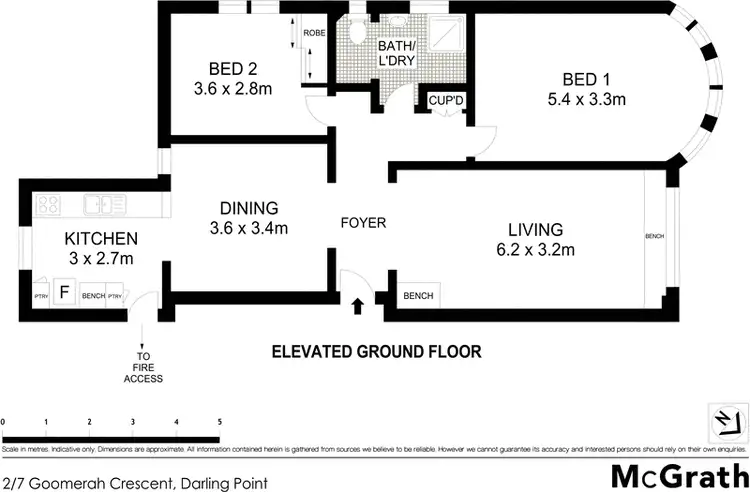 Floorplan of Homely apartment listing, 2/7 Goomerah Crescent, Darling Point NSW 2027