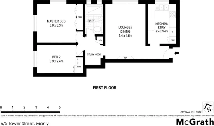 Floorplan of Homely apartment listing, 6/5 Tower Street, Manly NSW 2095