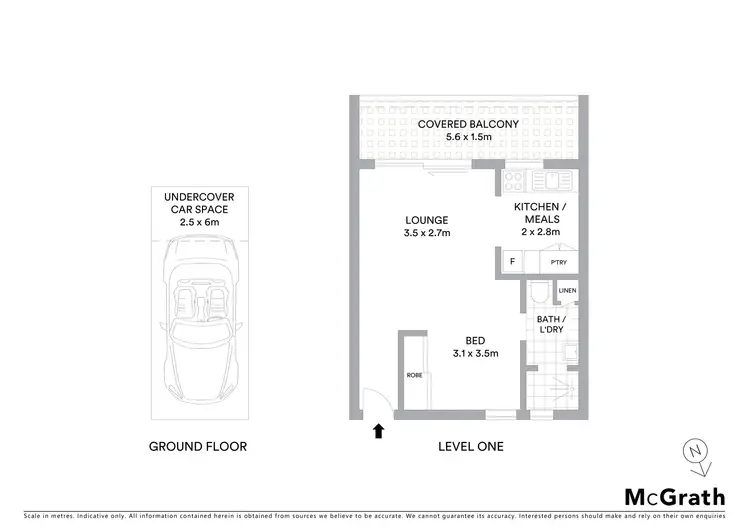 Floorplan of Homely studio listing, 2/42 Macpherson Street, Bronte NSW 2024