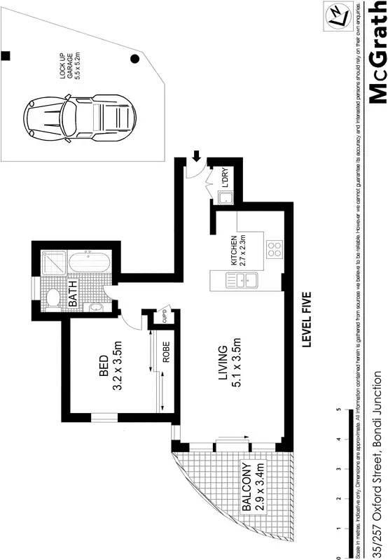 Floorplan of Homely apartment listing, 35/257 Oxford Street, Bondi Junction NSW 2022