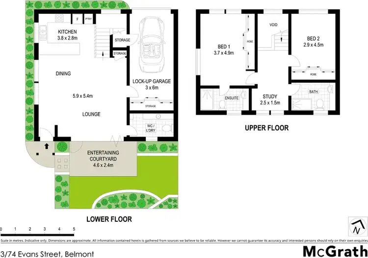 Floorplan of Homely townhouse listing, 3/74 Evans Street, Belmont NSW 2280