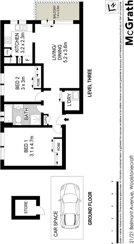 Floorplan of Homely apartment listing, 21/21 Belmont Avenue, Wollstonecraft NSW 2065