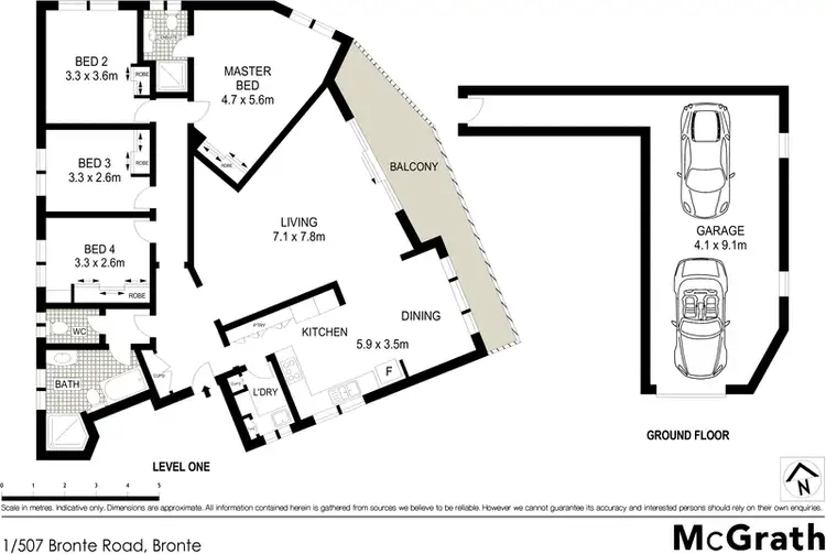 Floorplan of Homely apartment listing, 1/507 Bronte Road, Bronte NSW 2024