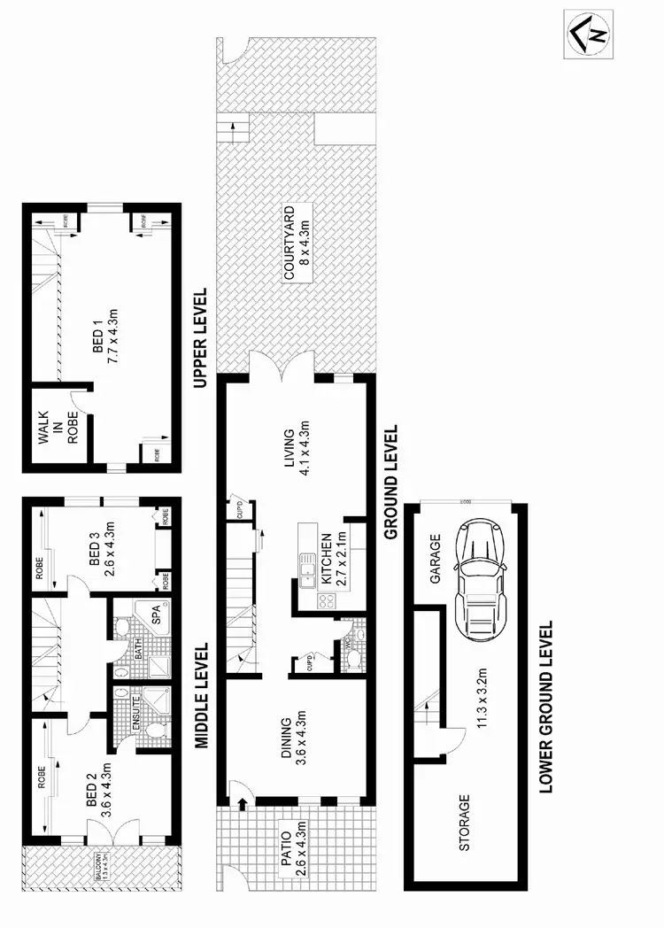 Floorplan of Homely townhouse listing, 3/78 Garden Street, Alexandria NSW 2015