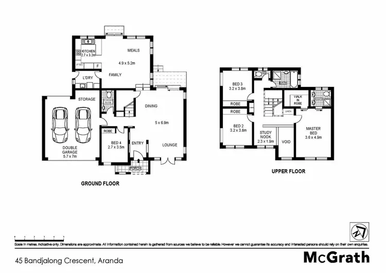Floorplan of Homely house listing, 45 Bandjalong Crescent, Aranda ACT 2614