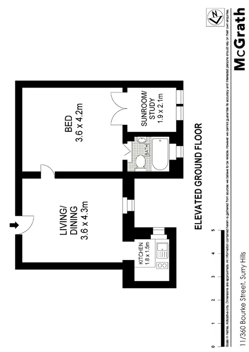 Floorplan of Homely apartment listing, 11/360 Bourke Street, Surry Hills NSW 2010