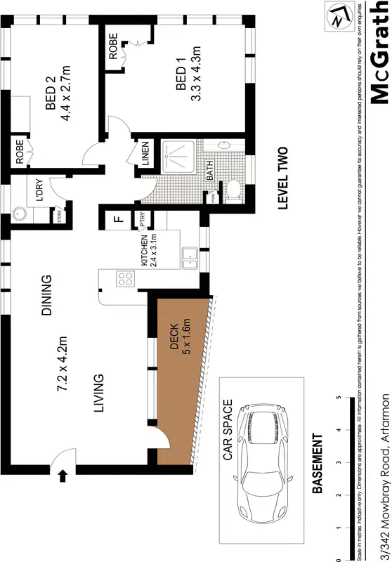 Floorplan of Homely apartment listing, 3/342 Mowbray Road, Artarmon NSW 2064