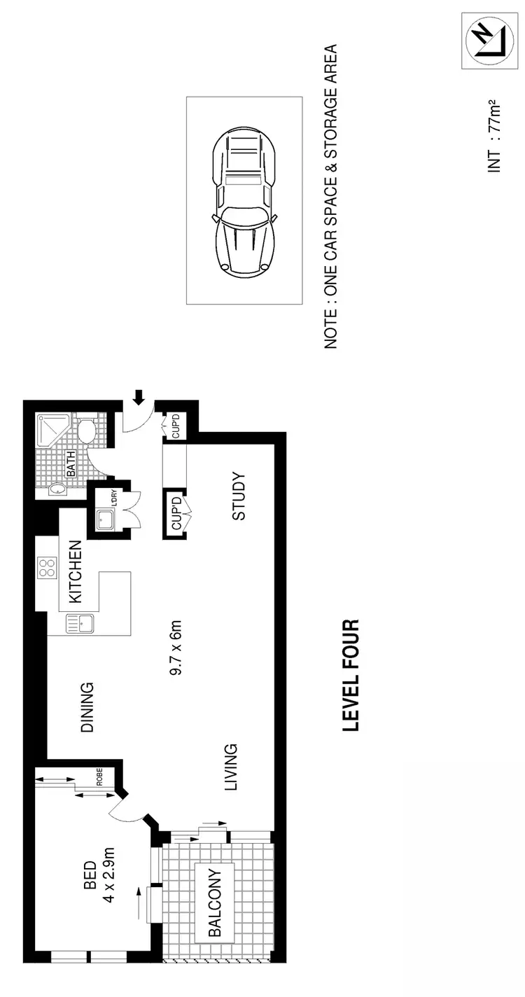 Floorplan of Homely apartment listing, A404/24 Point Street, Pyrmont NSW 2009