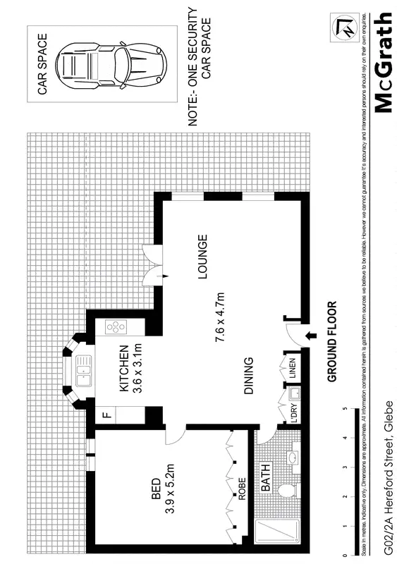 Floorplan of Homely apartment listing, G02/2A Hereford Street, Glebe NSW 2037