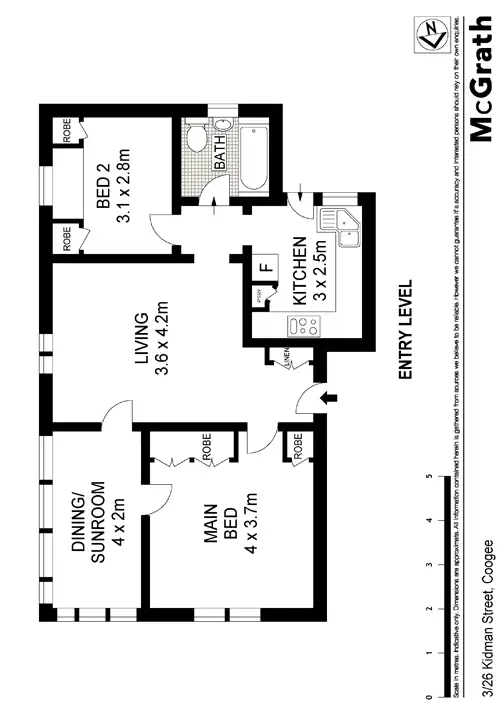 Floorplan of Homely apartment listing, 3/26 Kidman Street, Coogee NSW 2034