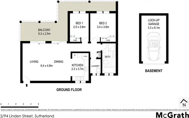 Floorplan of Homely apartment listing, 2/94 Linden Street, Sutherland NSW 2232