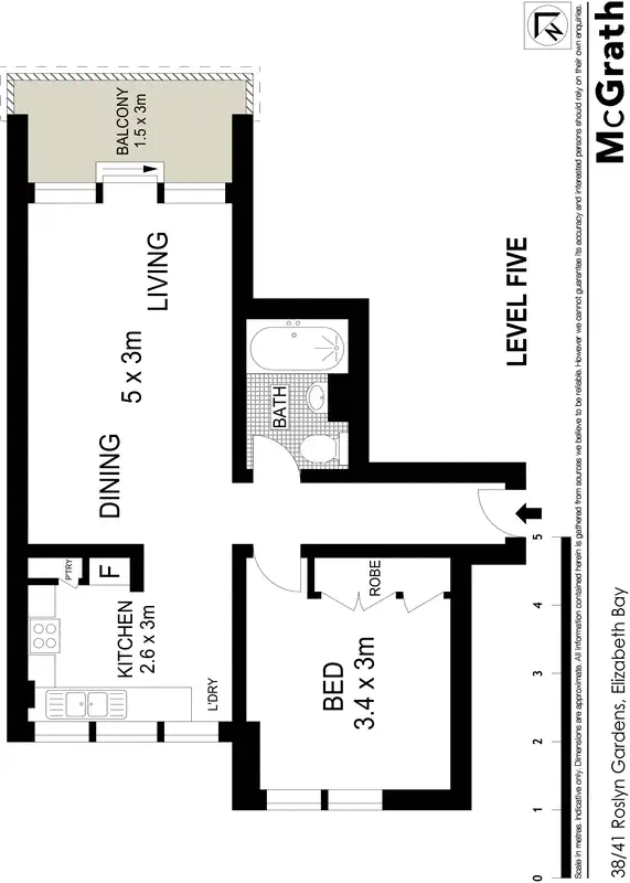 Floorplan of Homely apartment listing, 38/41 Roslyn Gardens, Elizabeth Bay NSW 2011